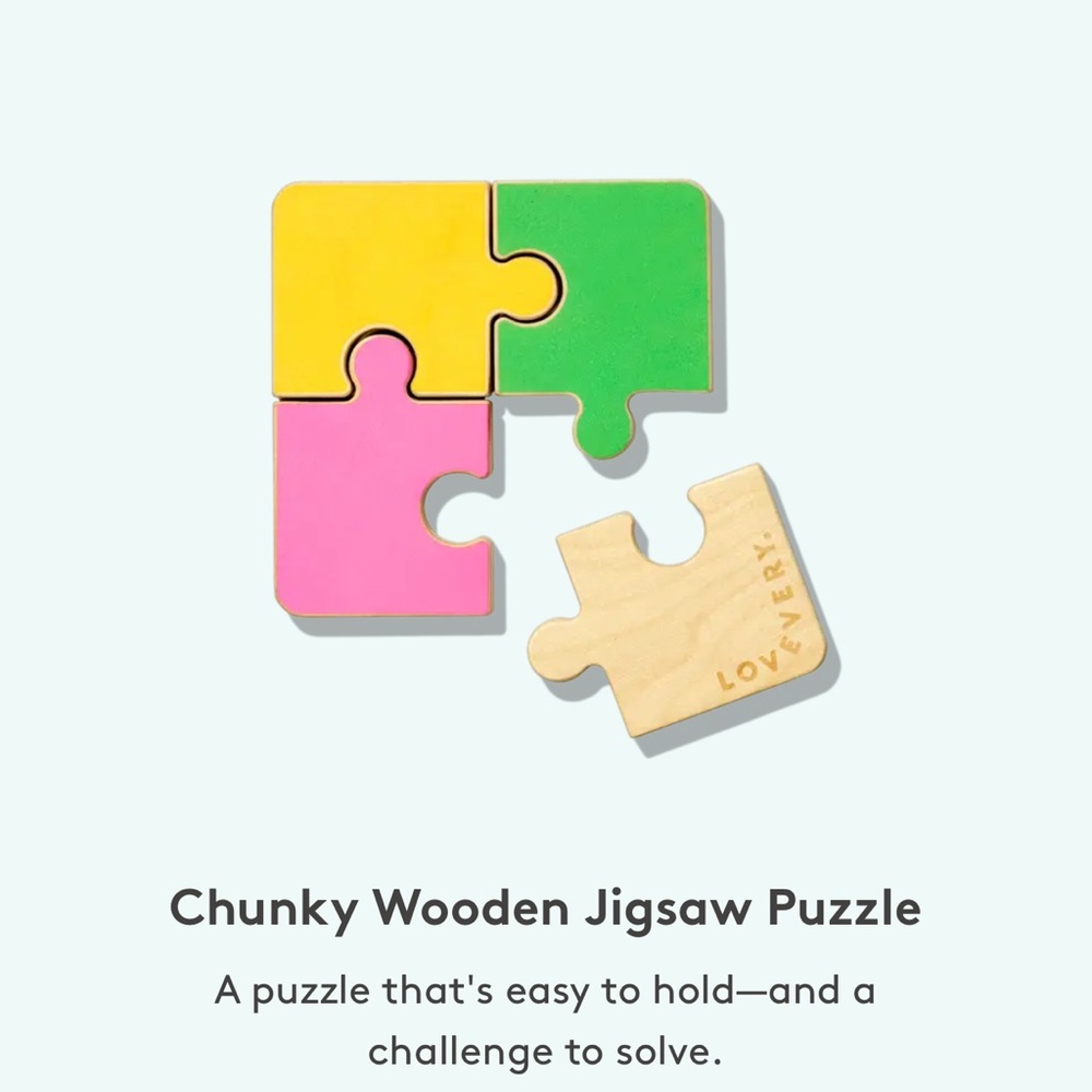 Lovevery Chunky Wooden Jigsaw Puzzle - Multicolor - Montessori style toy
